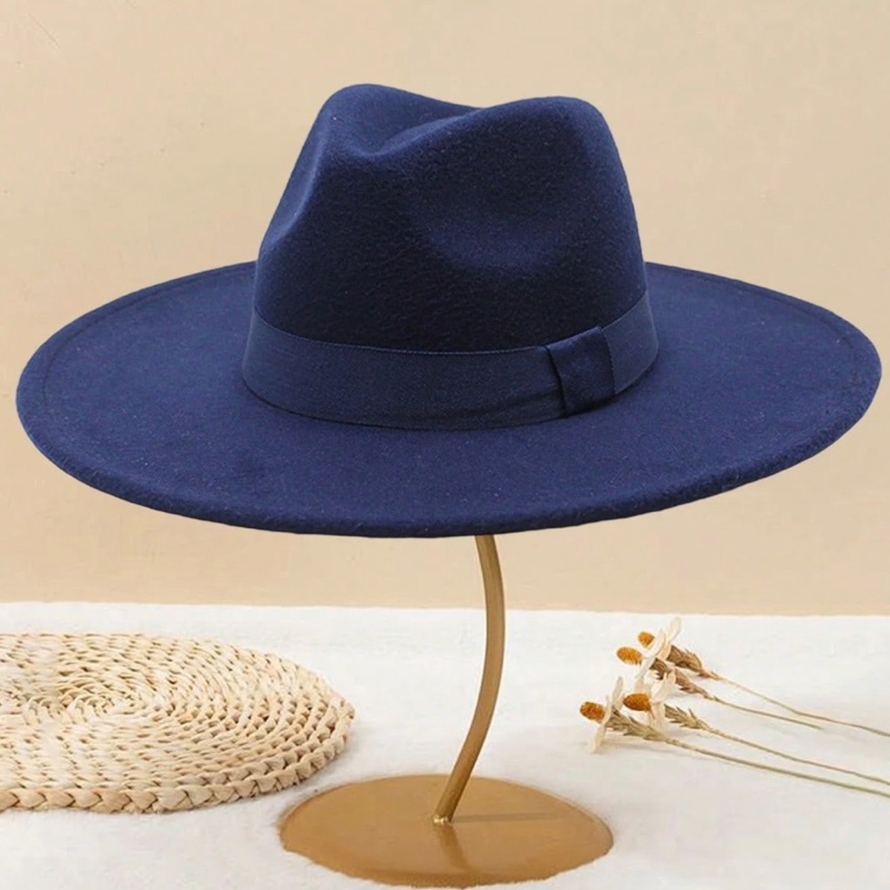 🆕 Wide Brim Felt Fedora Hat